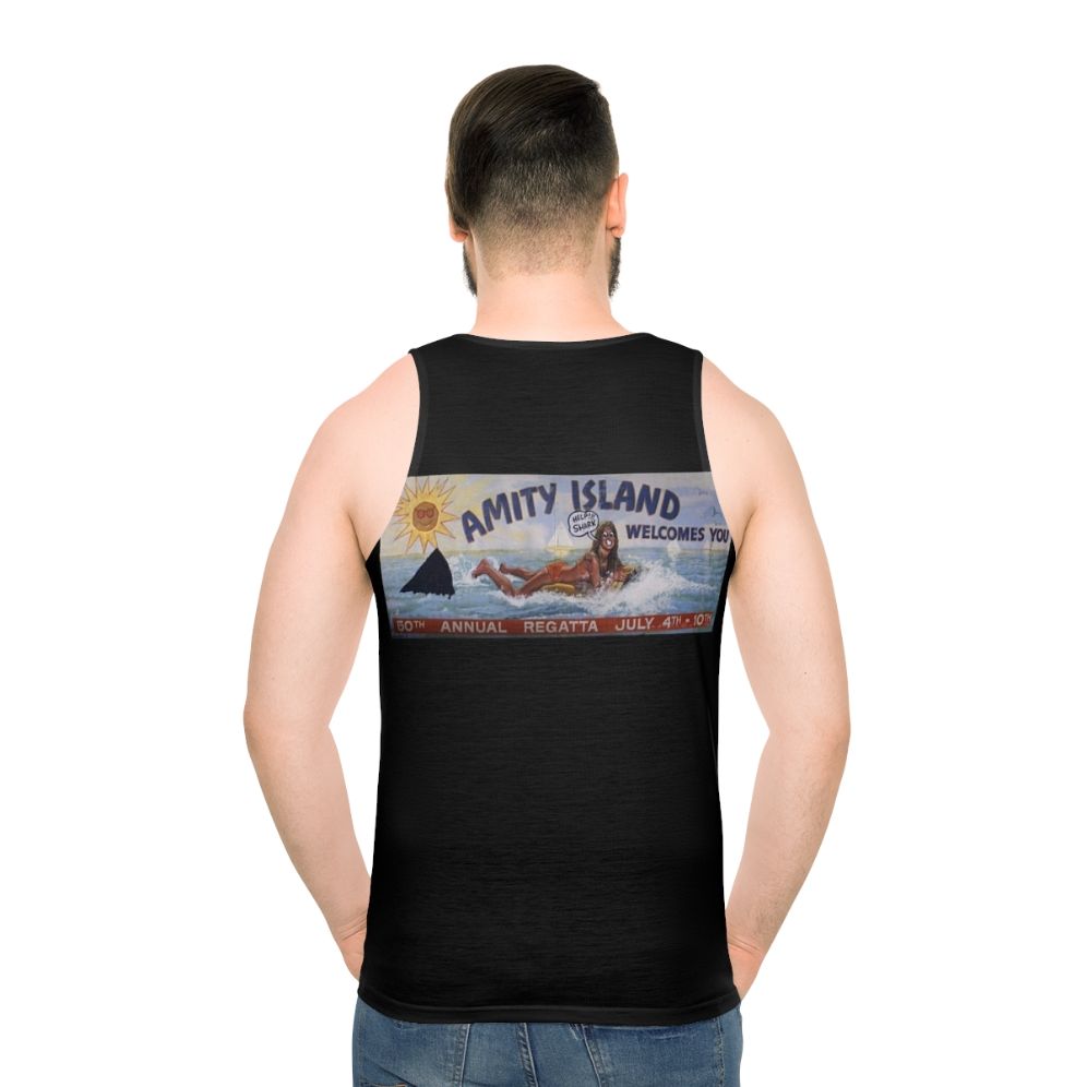 Jaws Amity Island Unisex Tank Top - men back