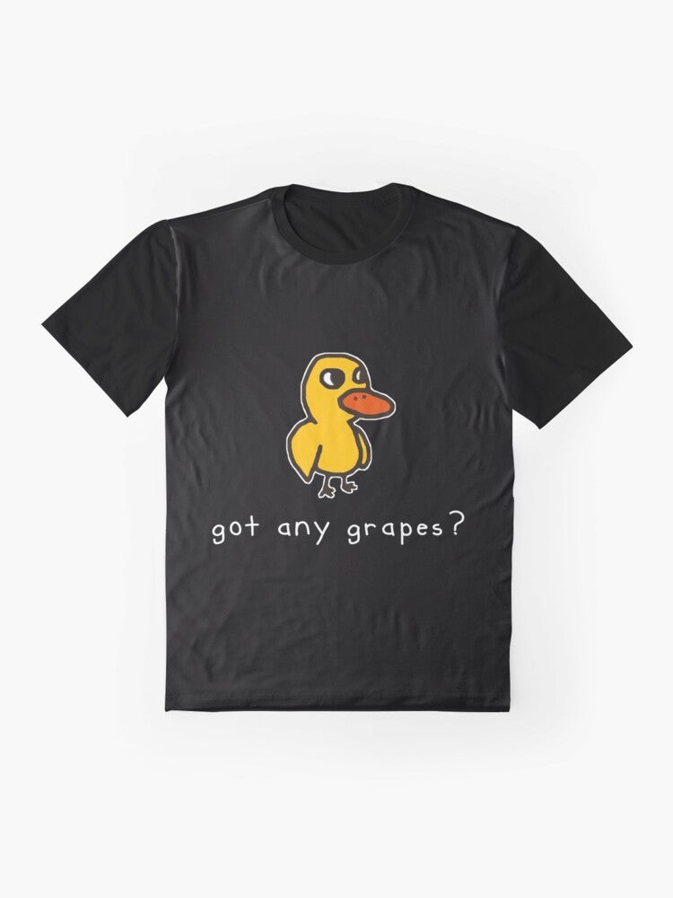 "Got Any Grapes?" Graphic T-Shirt featuring the iconic duck song meme - Flat lay