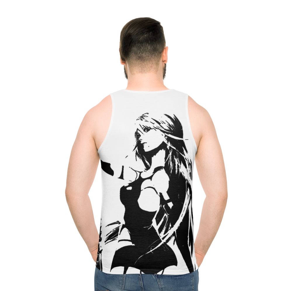 Weathered A2 Nier Automata Unisex Tank Top - men back