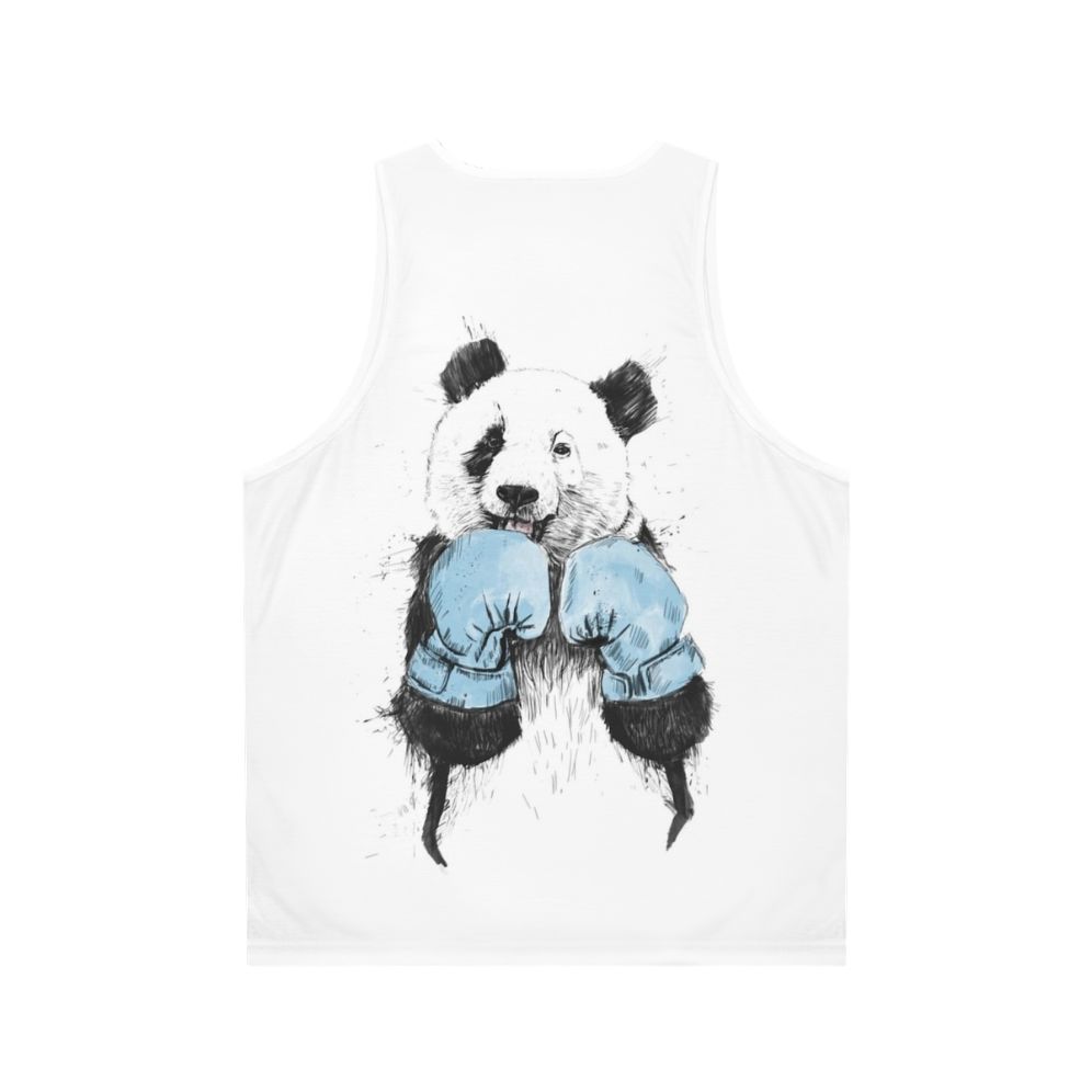 Unisex panda boxer tank top with funny animal print design - Back