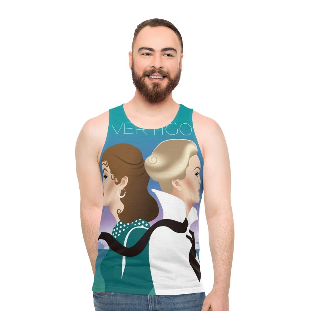 Vertigo Unisex Classic Movie Tank Top featuring Alfred Hitchcock's masterpiece - men