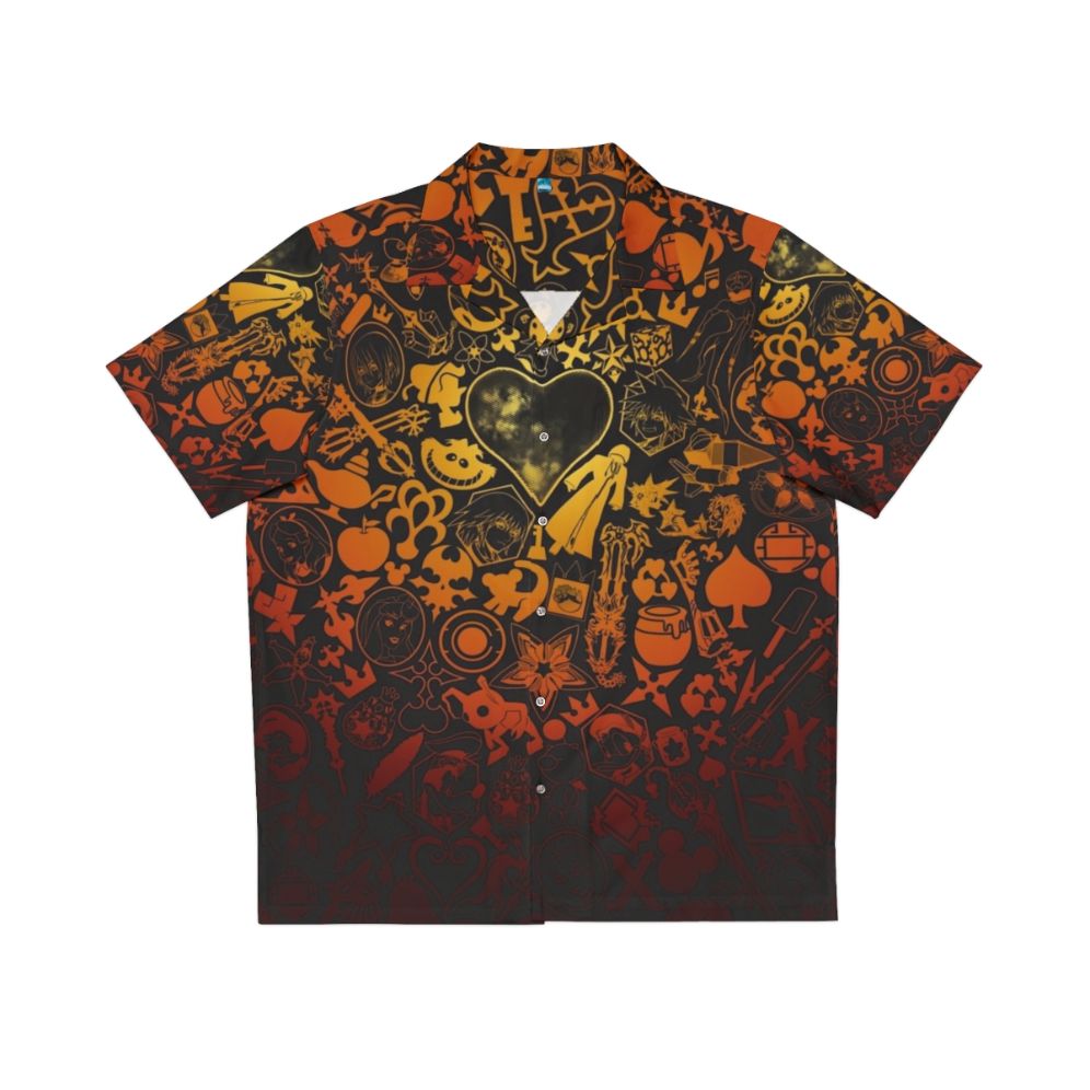 Kingdom Hearts Keyhole Orange Hawaiian Shirt