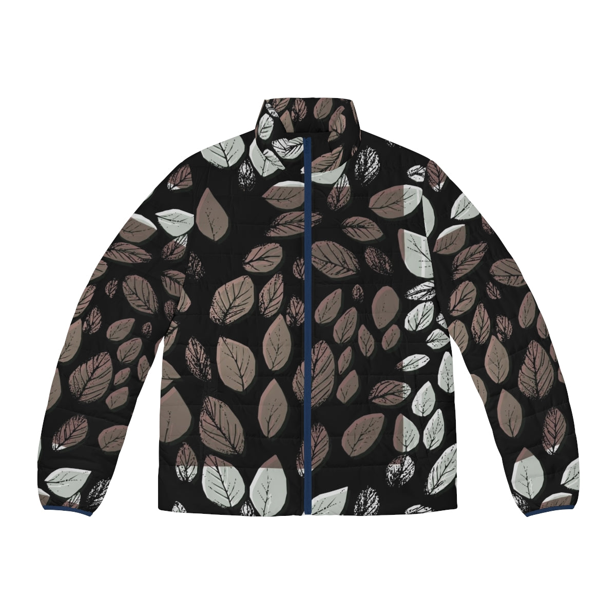 Desaturated leaves puffer jacket for all-season wear