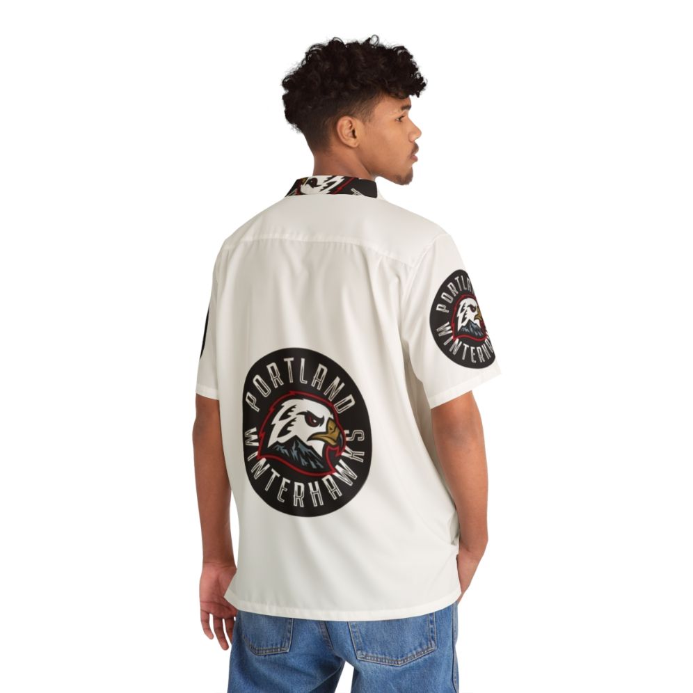 Portland Winterhawks hockey team Hawaiian-inspired shirt - People Back