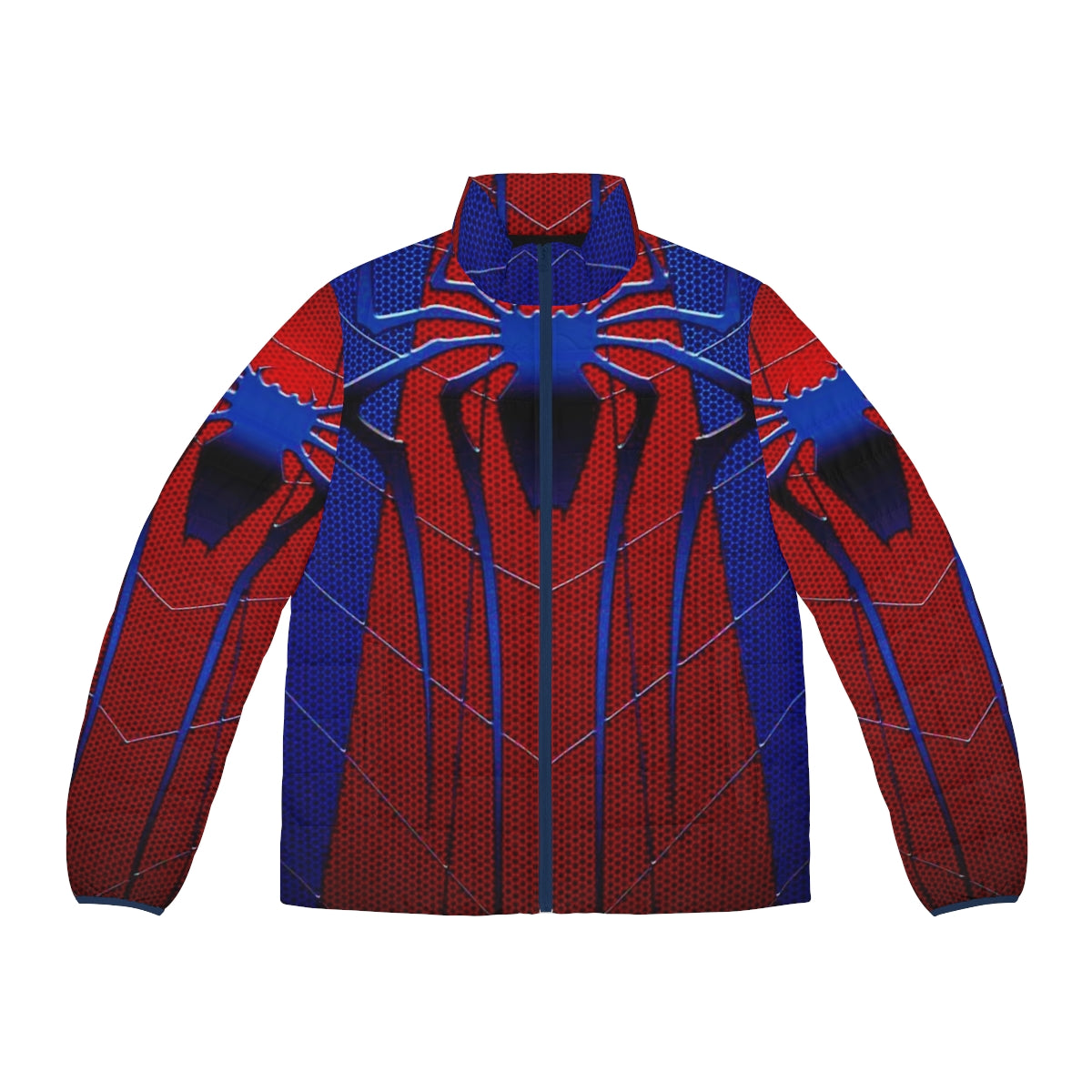 Spider web art traditional puffer jacket for spider-man fans