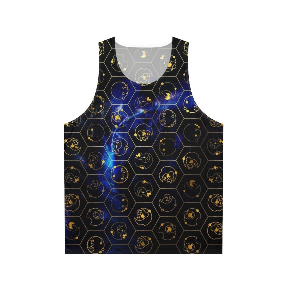 Gallifreyan Time Lord Alphabet Unisex Blue Tank Top