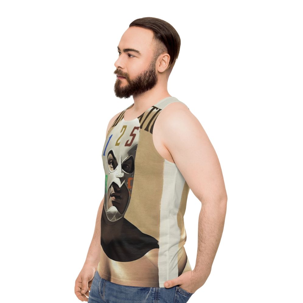 Mathematician wrestling-themed unisex tank top - men side