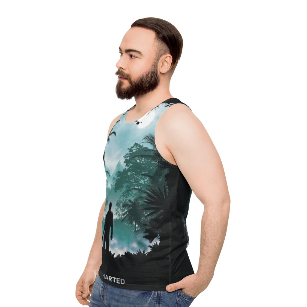 Uncharted Unisex Tank Top featuring Nathan Drake - men side