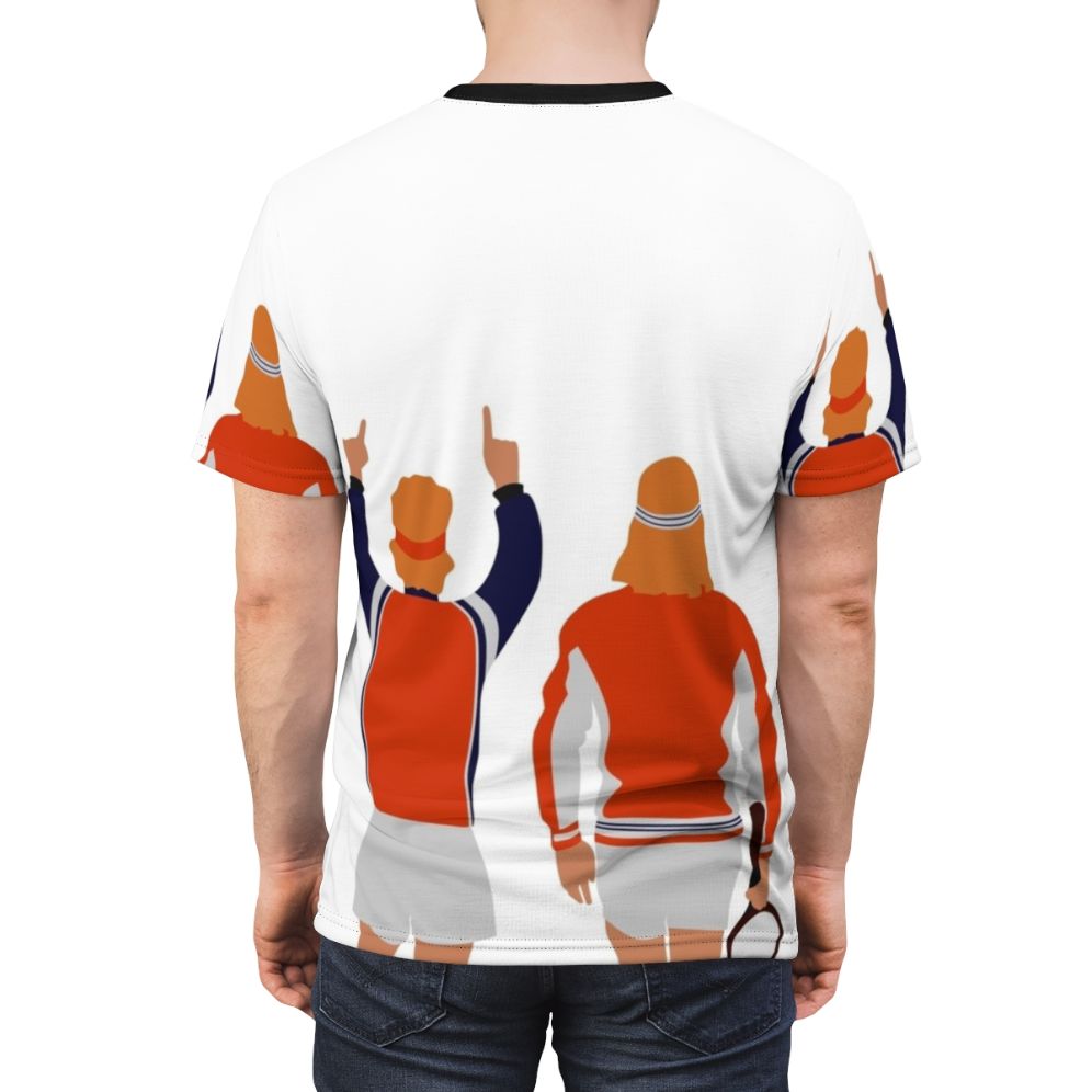 Retro tennis legends Bjorn Borg and John McEnroe inspired t-shirt design - men back