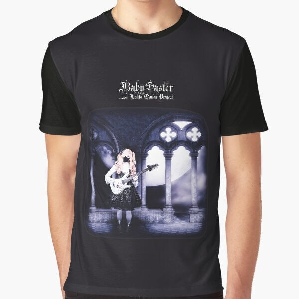 Graphic t-shirt featuring a gothic lolita style youtuber and guitarist