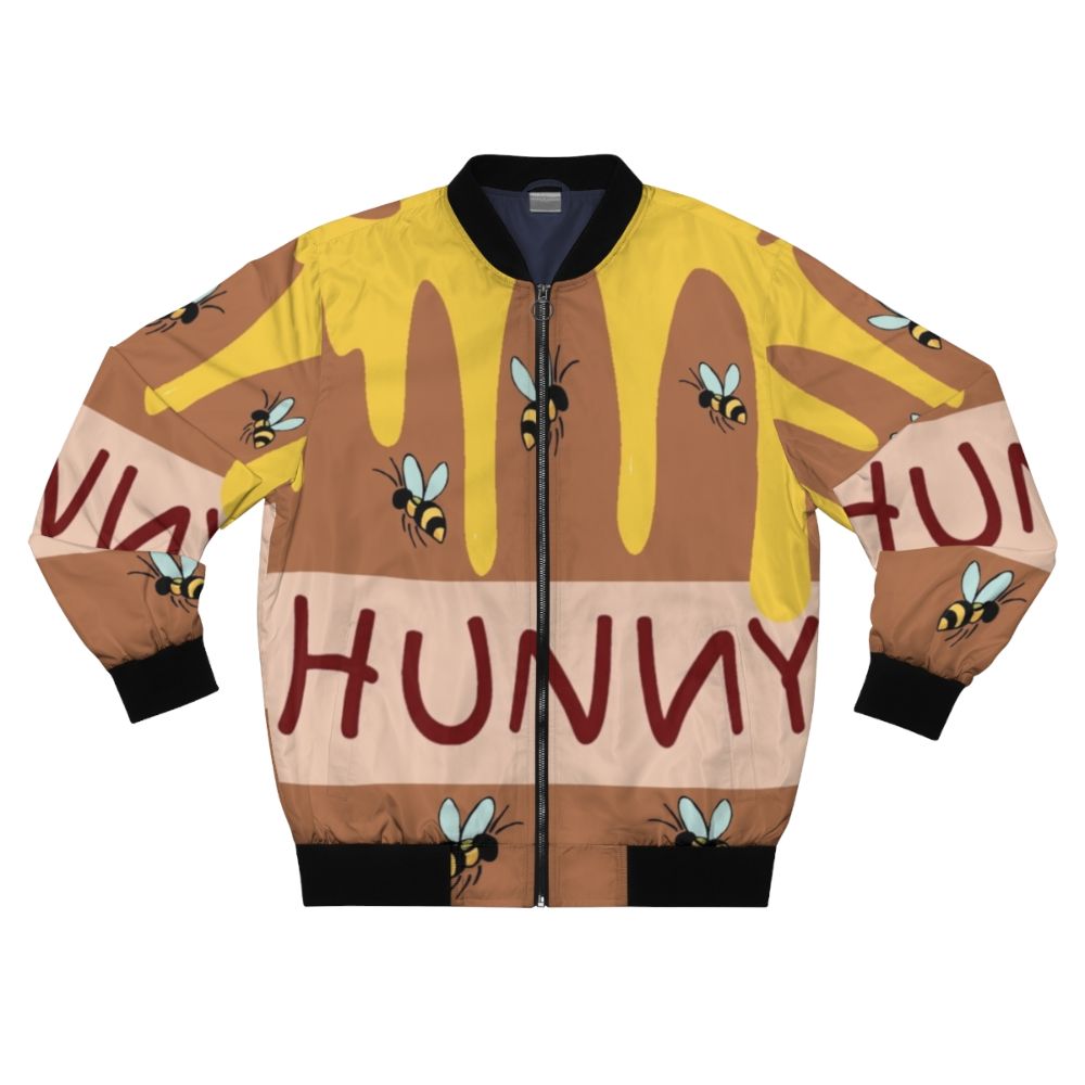 The Honey Pot Bomber Jacket, featuring a cute cartoon bear design and honey pot