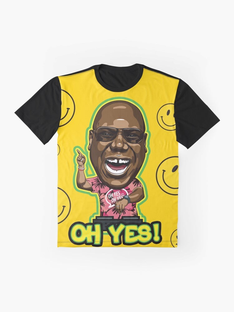 Carl Cox DJ Smiley Face Graphic T-Shirt - Flat lay