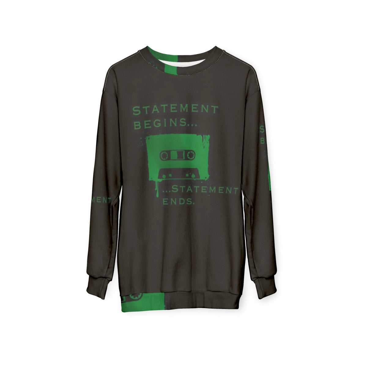 Spooky statement sweatshirt with dark academia and horror design - hanging