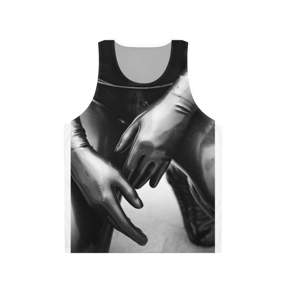 Unisex tank top with latex-inspired design