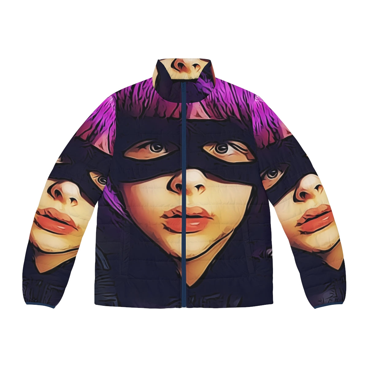 Hit Girl Puffer Jacket - Women's Comic Book Superhero Outerwear with Focus Keyword