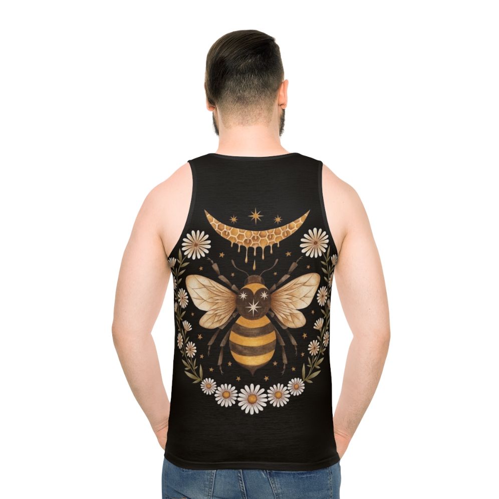 Honey Moon Unisex Tank Top with Floral and Bee Design - men back