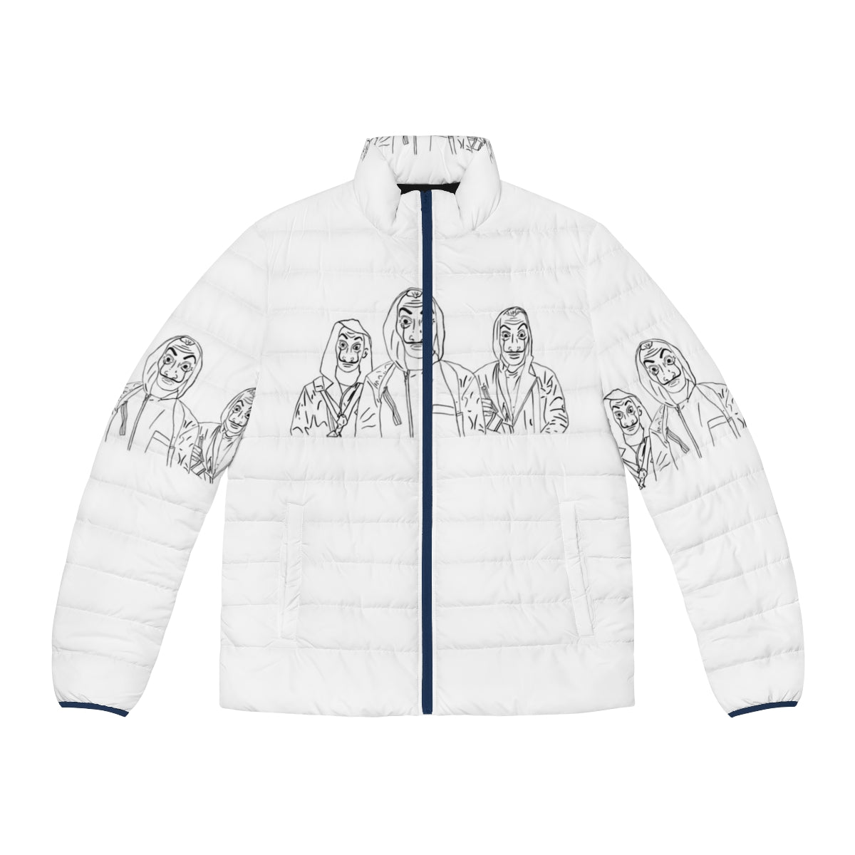 Money Heist Puffer Jacket with Professor and Gang Insignia