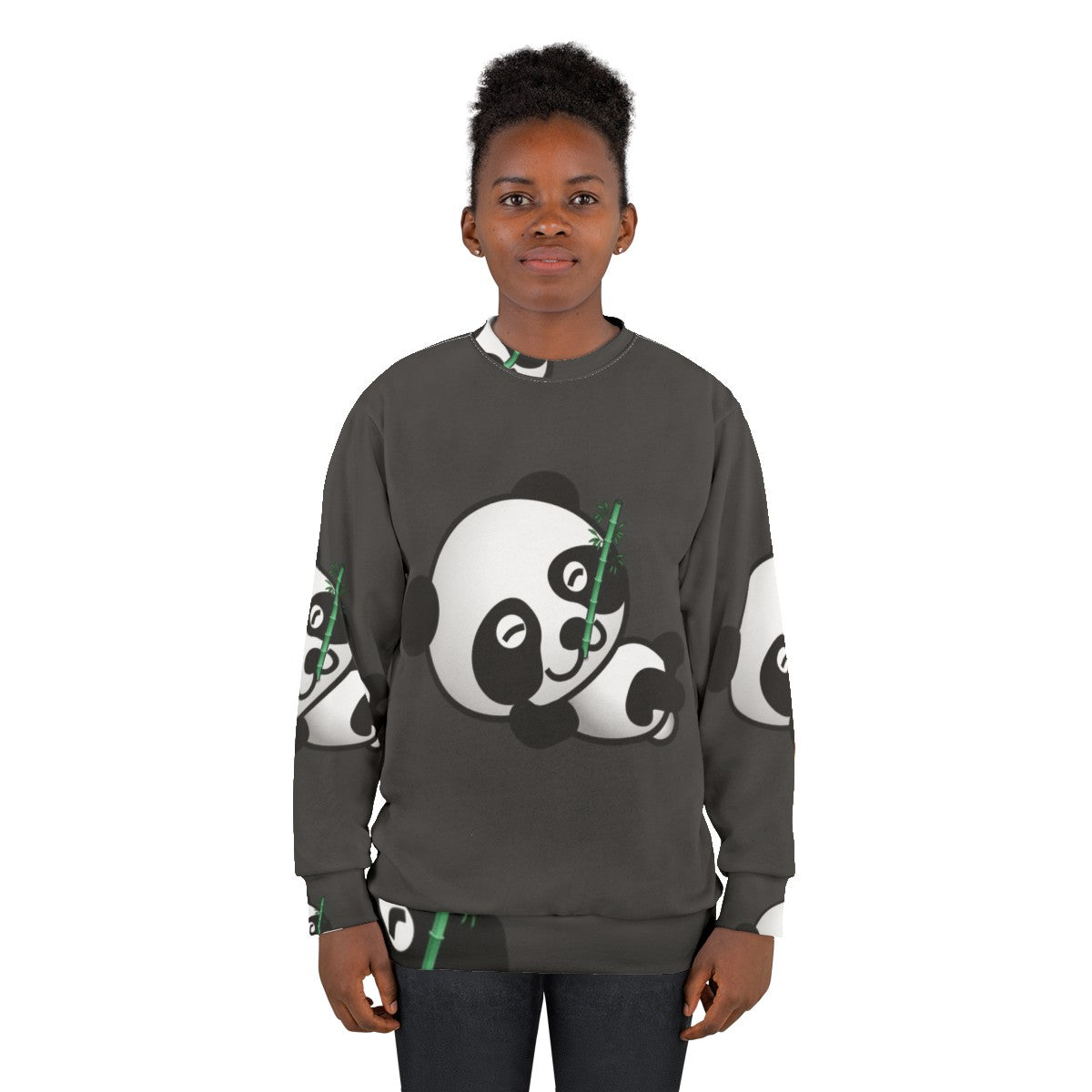 Panda Sweatshirt with Colorful and Abstract Animal Art Design - women