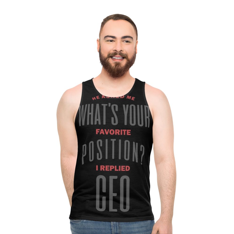 Motivational "I Replied CEO" unisex tank top - men