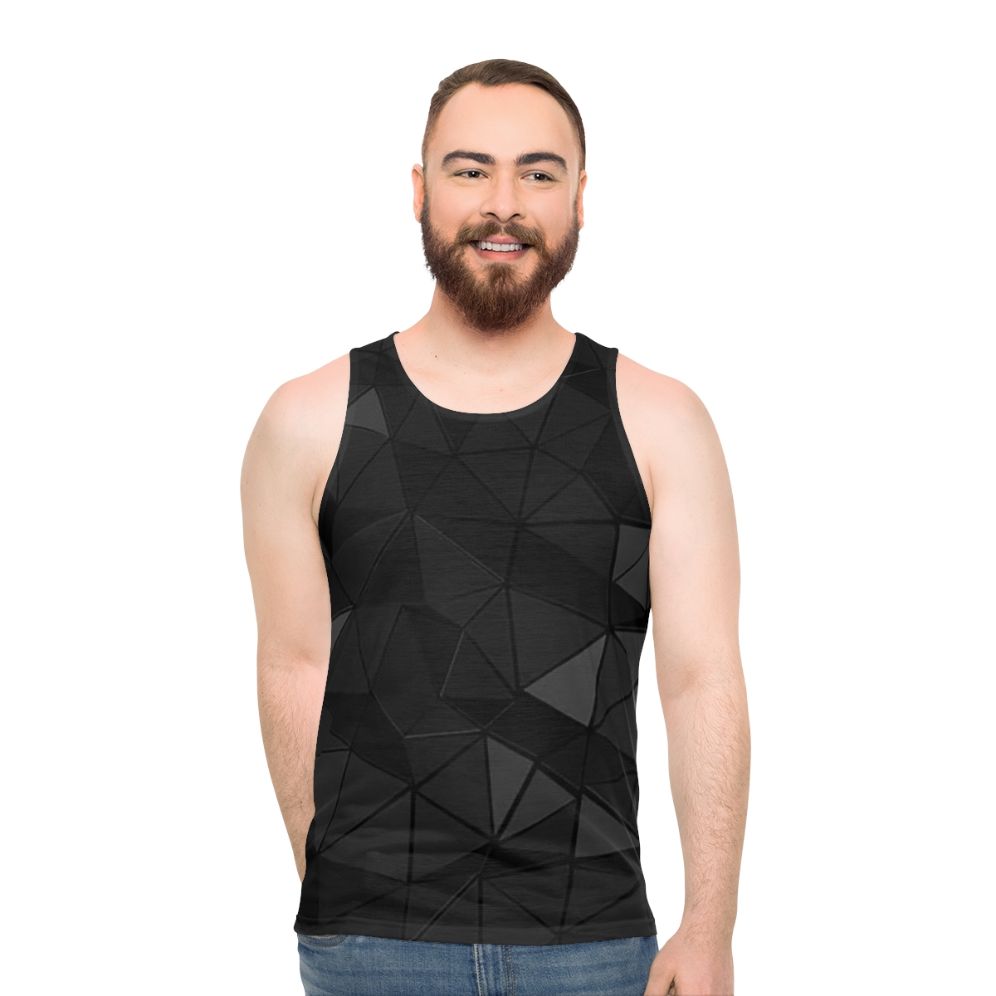 Deus Ex inspired unisex gaming tank top with triangles design - men