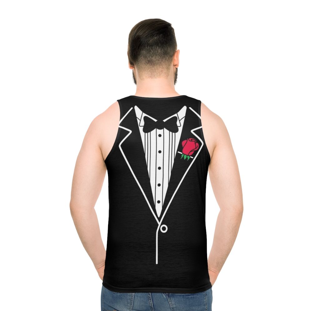 Tuxedo-inspired unisex tank top - men back