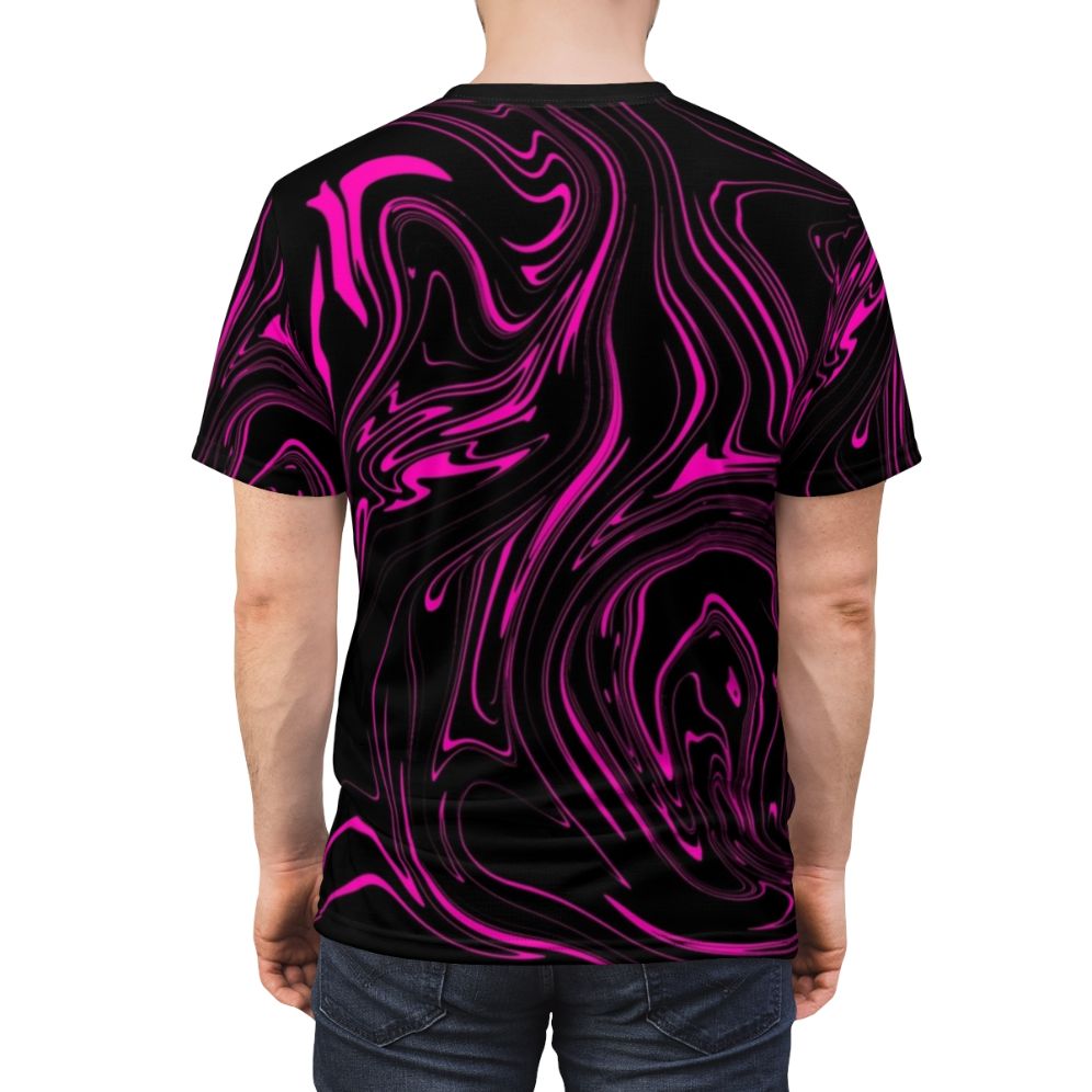 Galaxy swirl print on a black t-shirt - men back