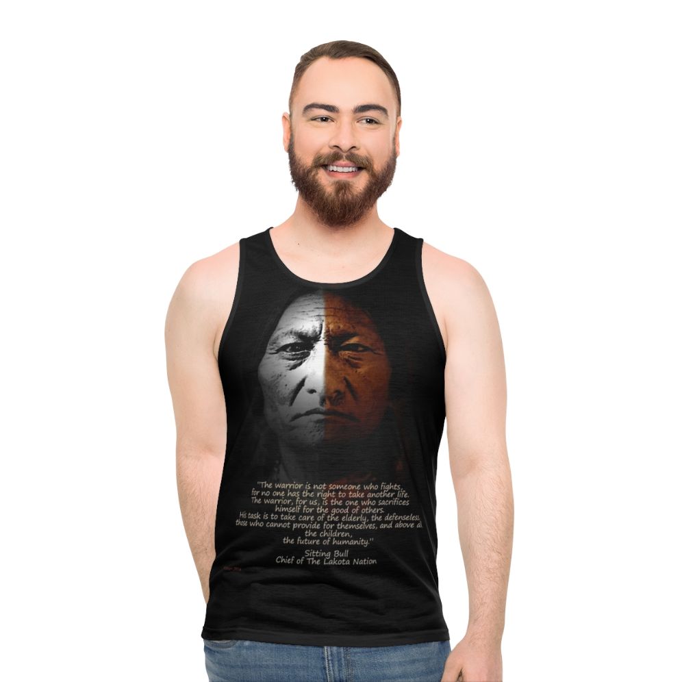 Sitting Bull Warrior Quote Unisex Tank Top - men