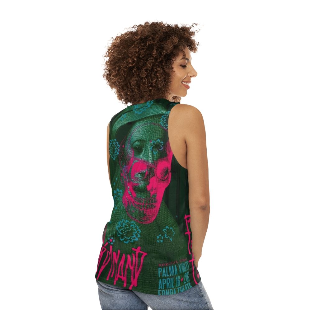 Unisex vintage Fonda Theatre music merchandise tank top - women back