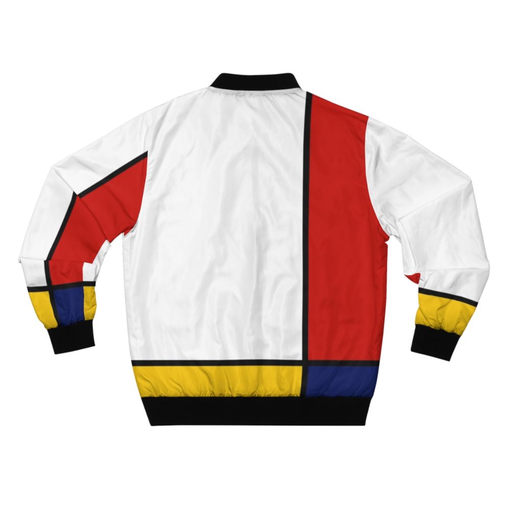 Colorful Mondrian-inspired geometric pattern bomber jacket - Back