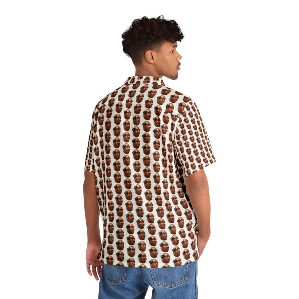 Badlands Chugs Hawaiian Shirt featuring a tropical print and soda meme design - People Back