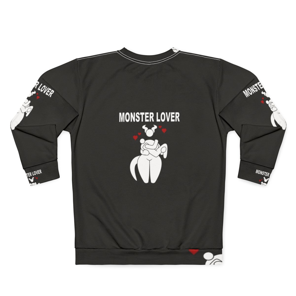 Monster Lover Black and White Graphic Sweatshirt - Back