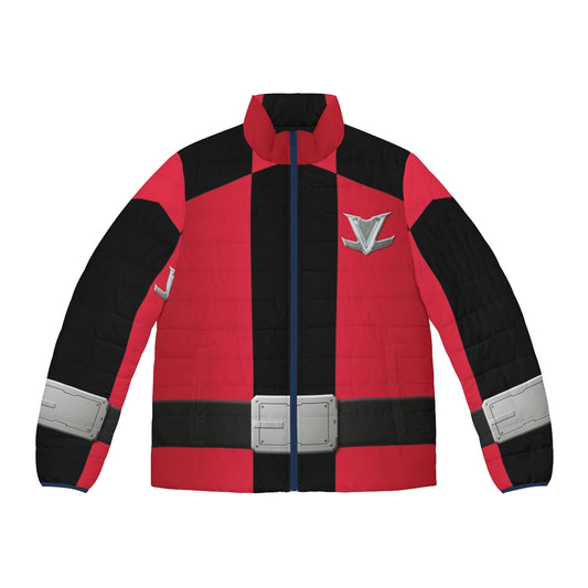 A red puffer jacket inspired by the Lupinranger character from the Japanese superhero TV series