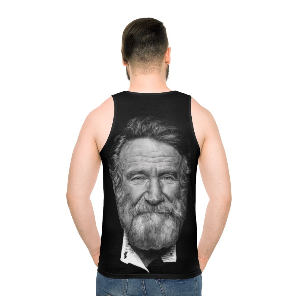 Unisex Robin Williams Portrait Tank Top - men back