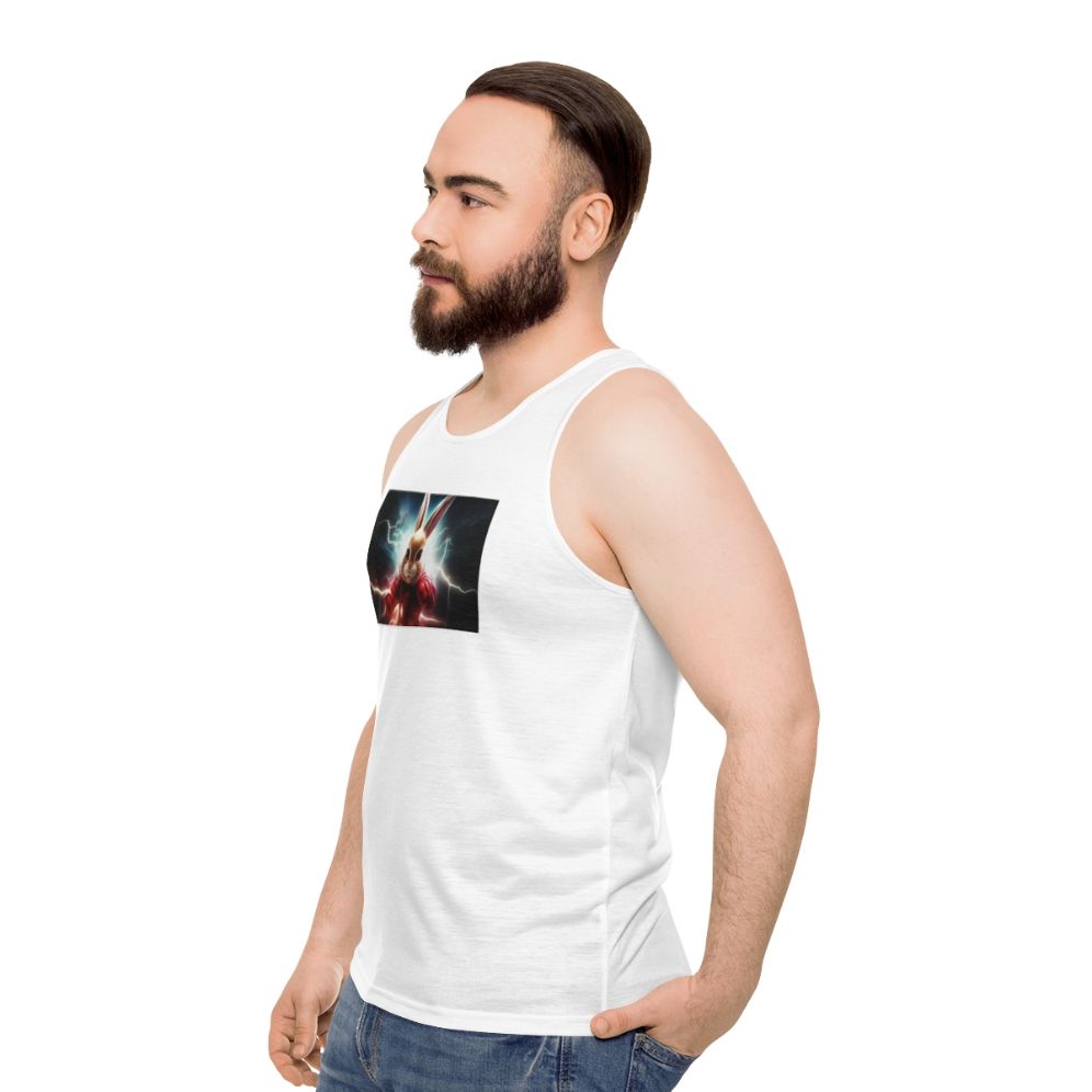 Superhero Rabbit Unisex Tank Top - men side