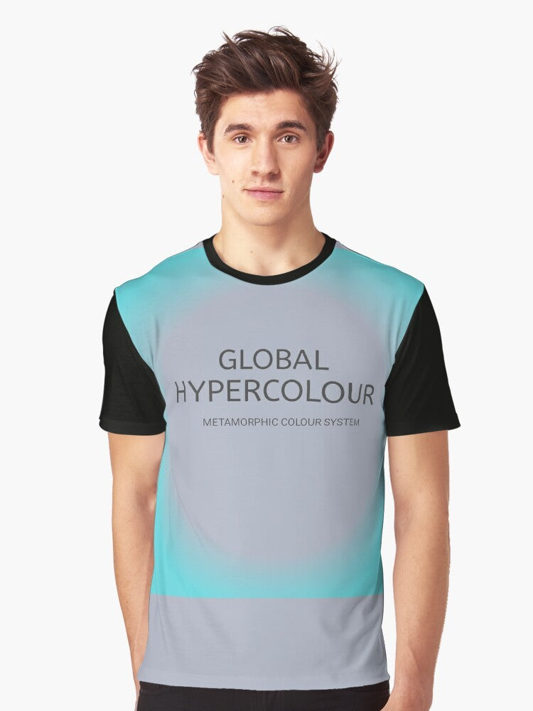 Vibrant and colorful graphic t-shirt with global hypercolor design - Men