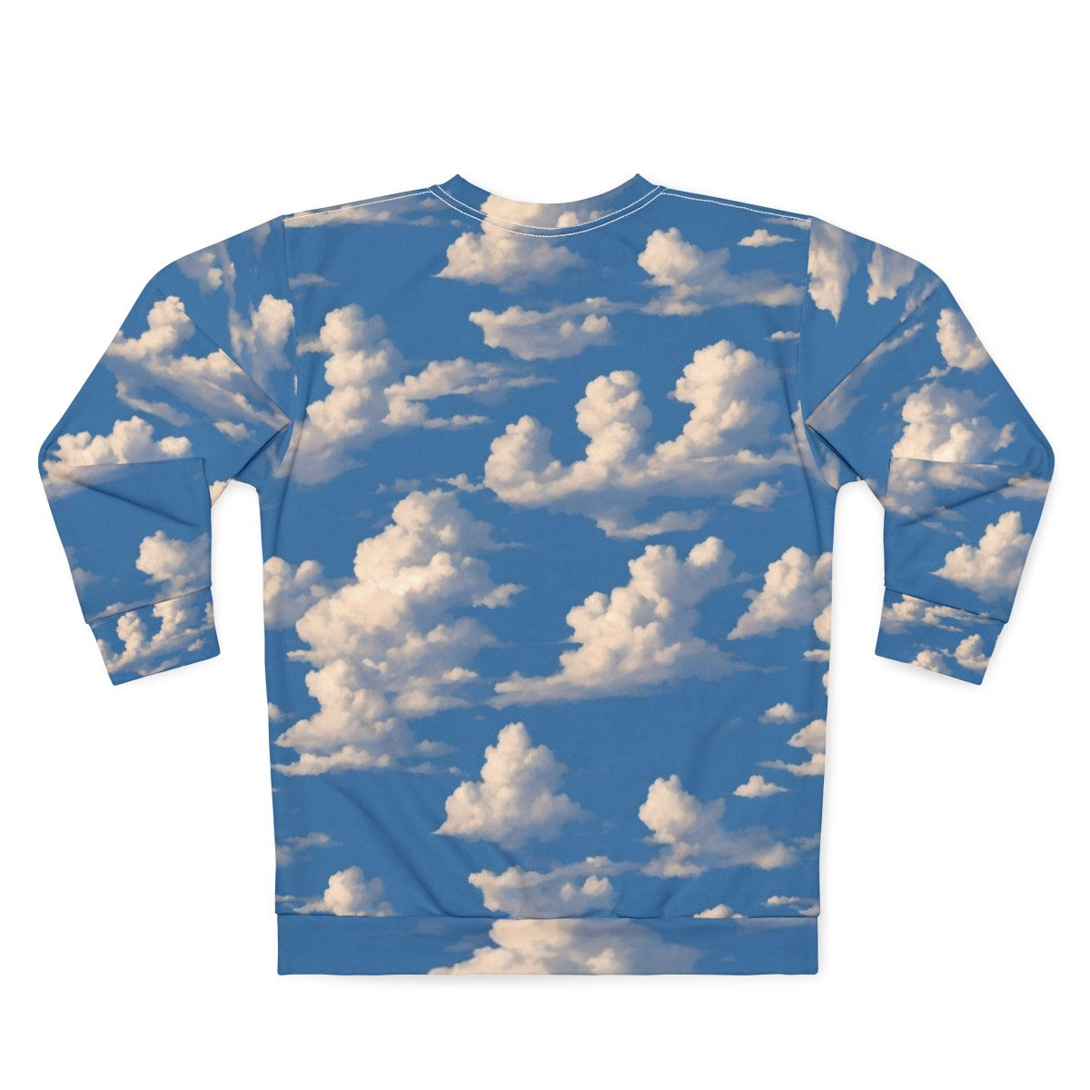 Cloudy sky sweatshirt with nature landscape design - Back