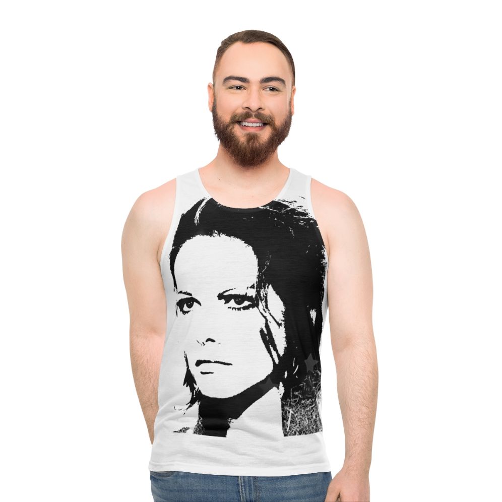 Unisex tank top featuring iconic Italian actress Claudia Cardinale - men