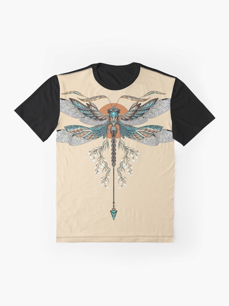 Dragonfly tattoo design graphic t-shirt - Flat lay