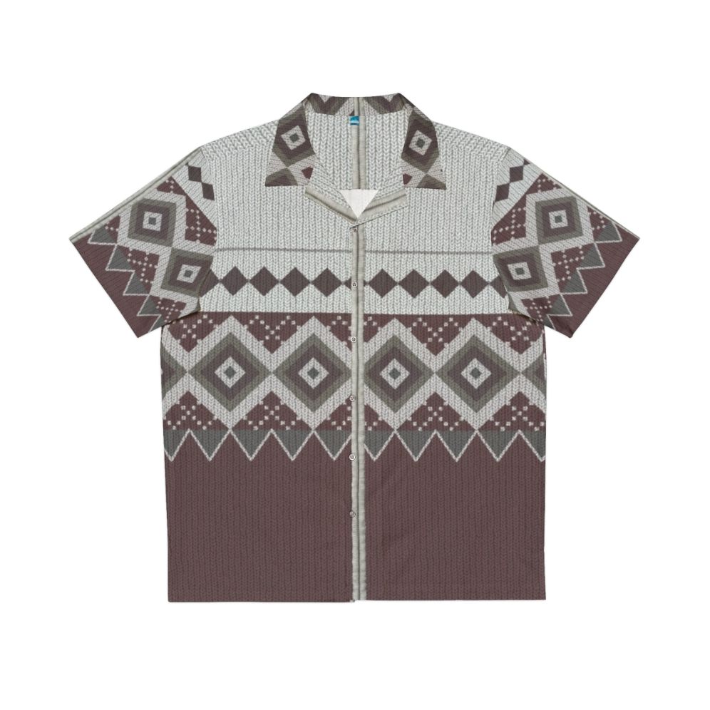 Derek Jumper inspired Hawaiian shirt with knitted cardigan design