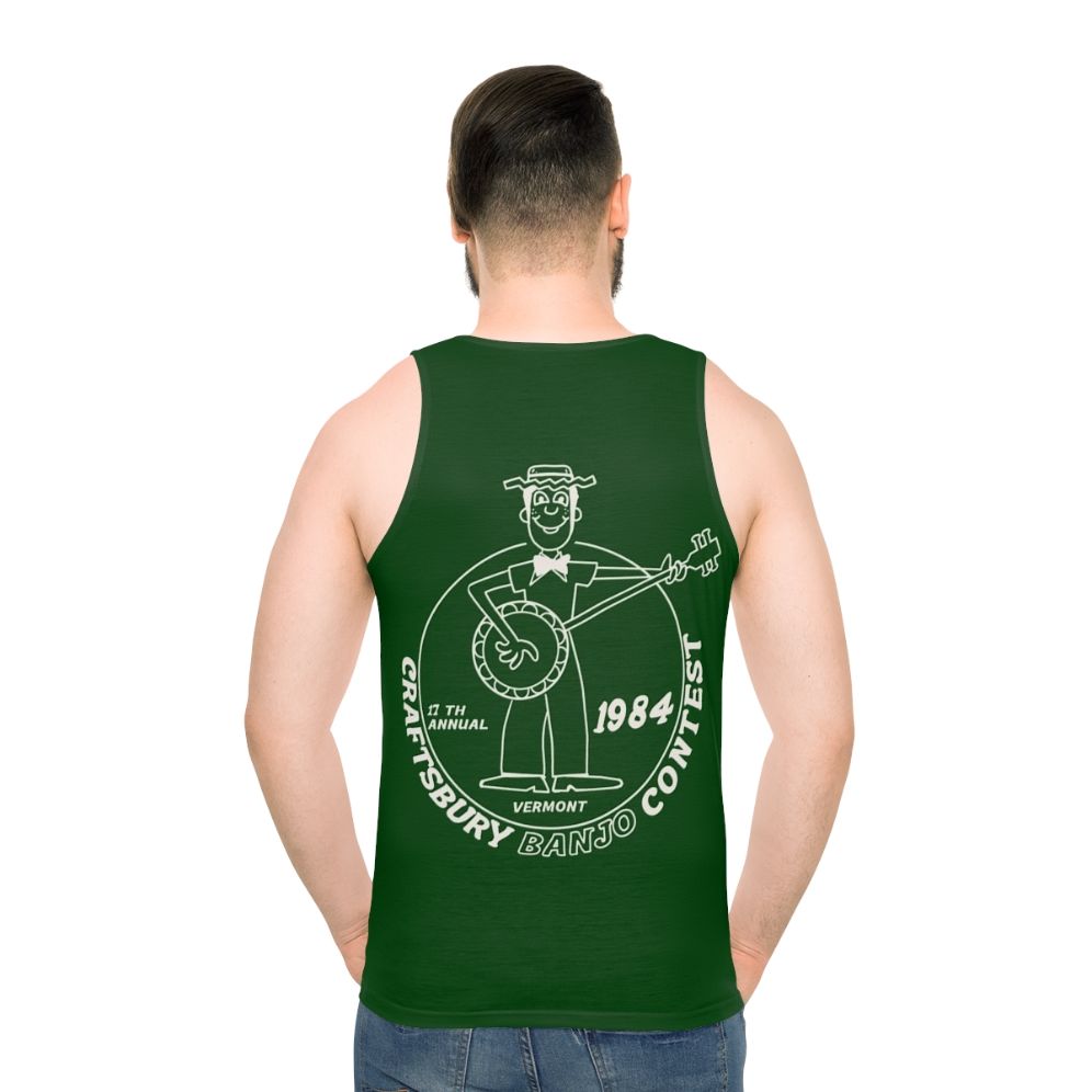 Retro 1984 Craftsbury Banjo Contest Unisex Tank Top - men back