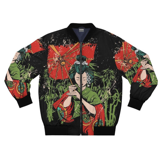 Traditional Geisha Design Bomber Jacket for Women