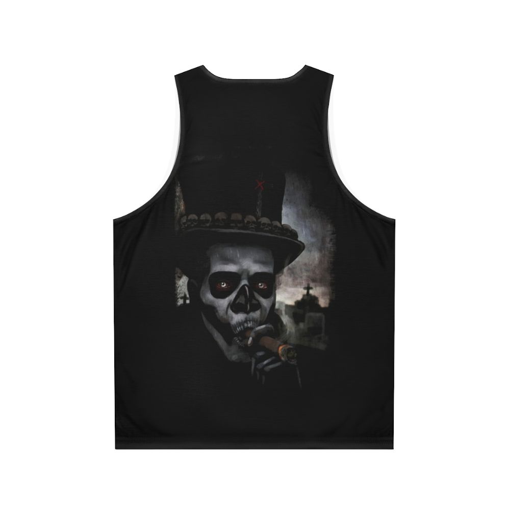 Voodoo Unisex Tank Top with Baron Samedi and Papa Legba Imagery - Back