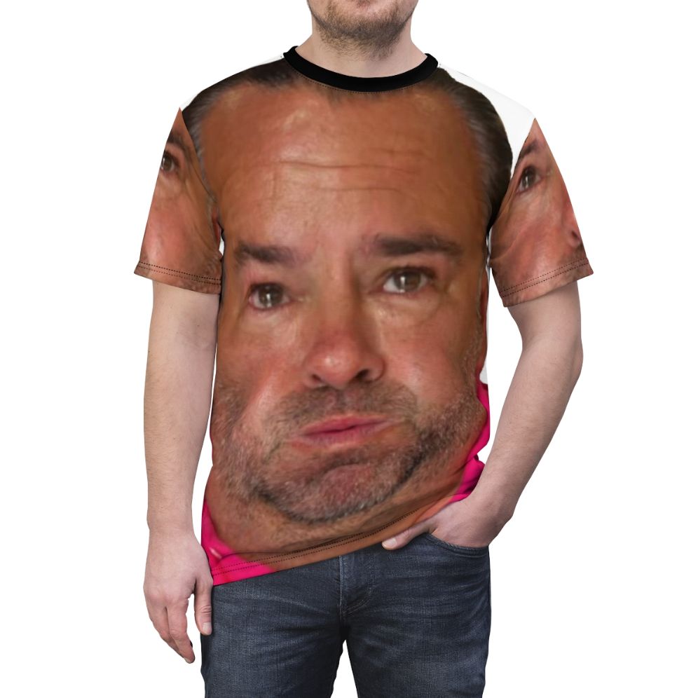 All-over-print t-shirt featuring a comical design of Big Ed from the hit TV show 90 Day Fiancé - men front