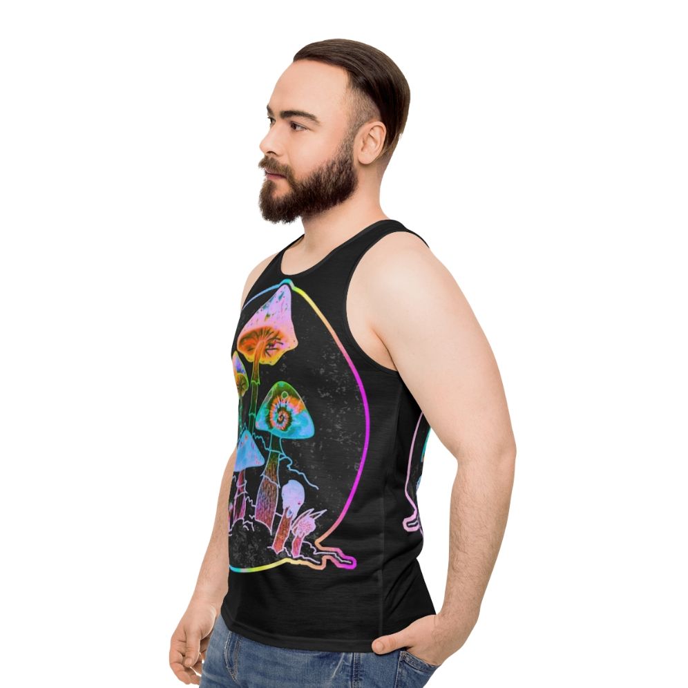 Psychedelic mushroom-inspired unisex tank top - men side