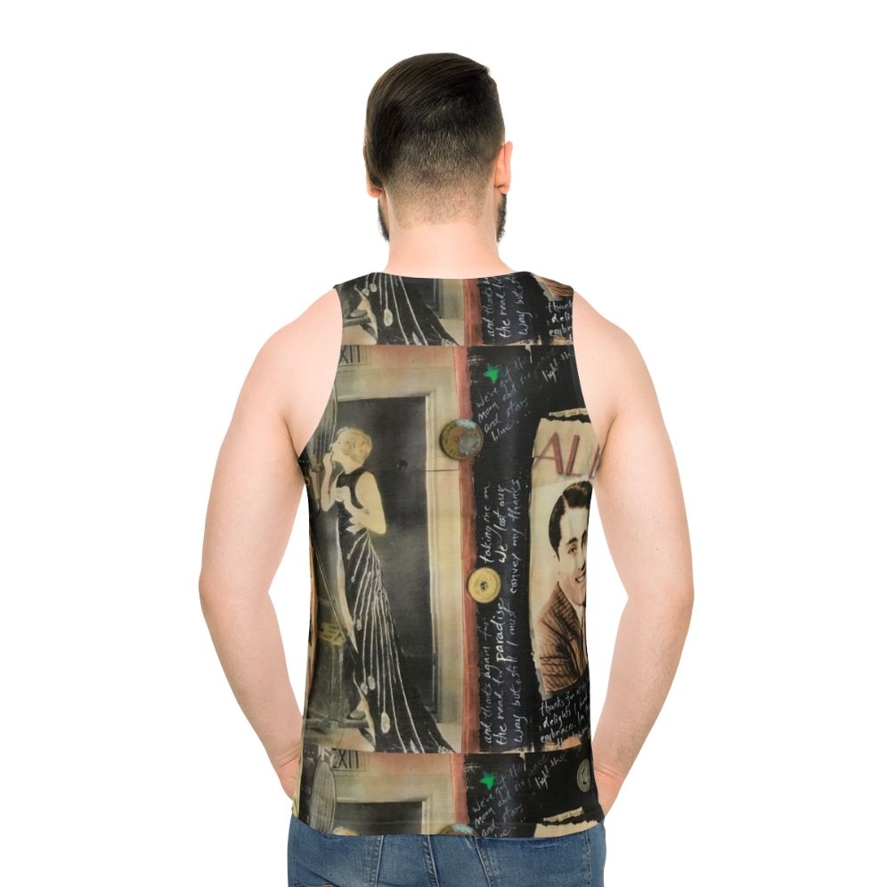 Unisex tank top with vintage Hollywood fashion design - men back