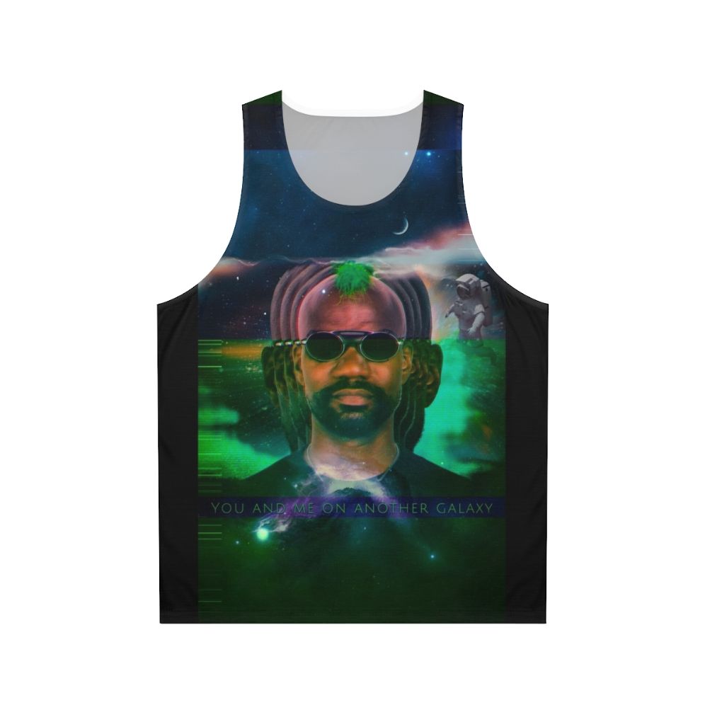 Green Velvet Unisex Tank Top with Galaxy Print