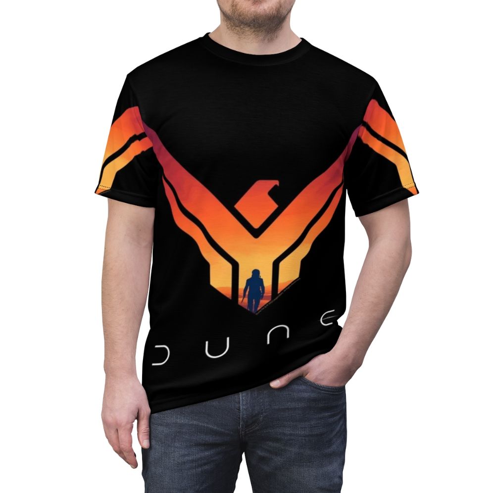 House Atreides badge design printed on a t-shirt for Dune fans - men front