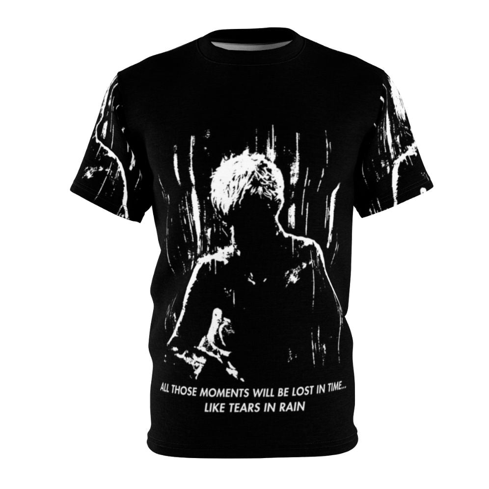 "Blade Runner inspired t-shirt featuring the iconic 'tears in rain' quote"