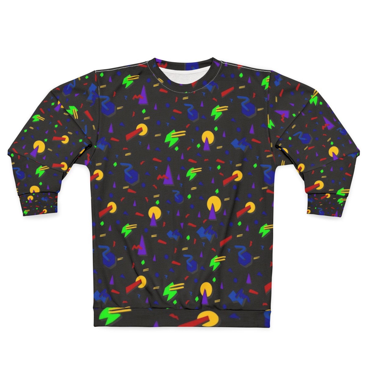 Neon 90s retro sweatshirt with glow-in-the-dark patterns