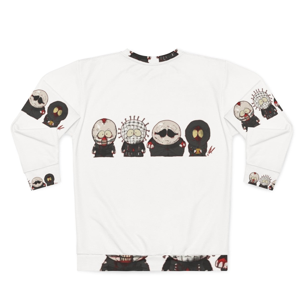 Helldudes Sweatshirt with South Park horror and Hellraiser inspired design - Back